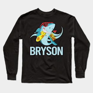 Funny Shark - Bryson Name Long Sleeve T-Shirt